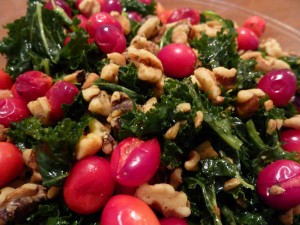 cranberries walnuts orange kale salad