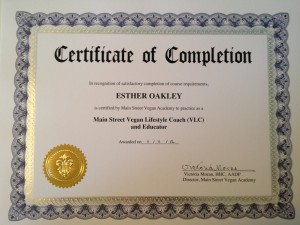 Main Street vegan lifestyle coach certificate