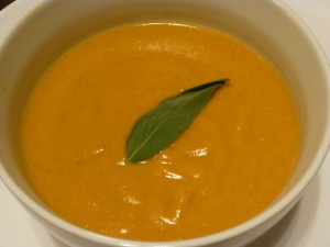 Pumpkin Sage Vitamix Soup with cashews and potatoes