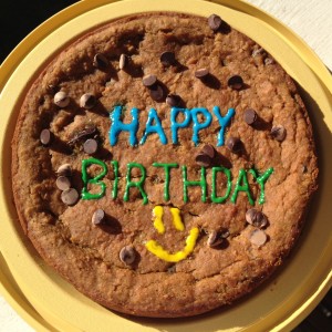 Personalized chocolate chip cookie cake