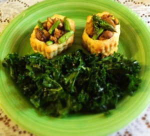 Asparagus and Mushroom Tartlets with Tempeh, Lemon, and Thyme